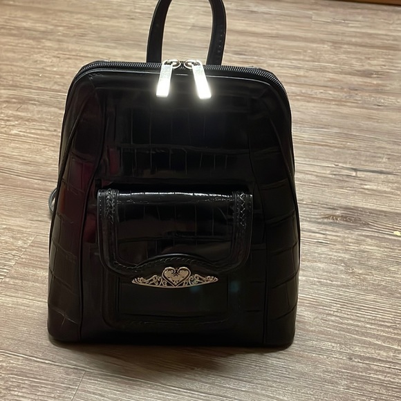 Handbags - Vintage Croc Print Leather Backpack